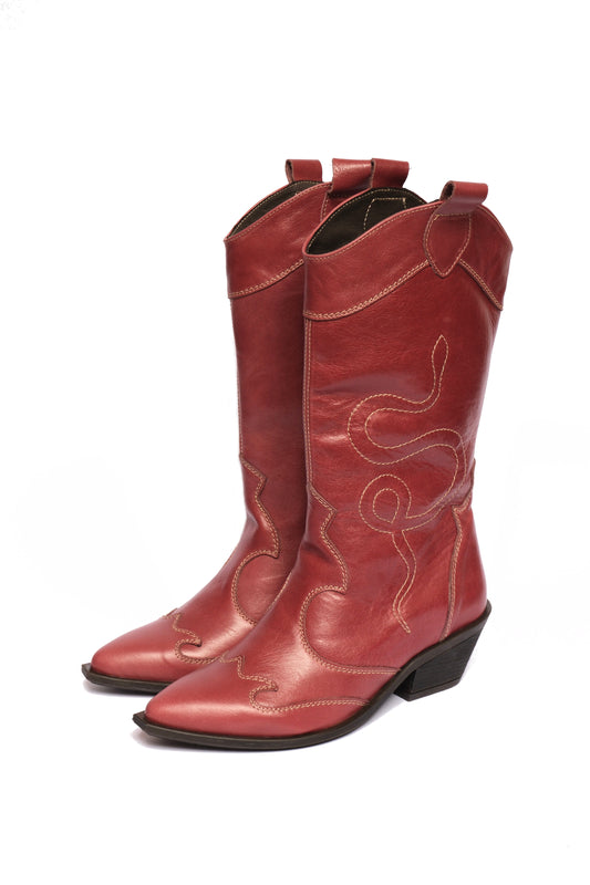 Cizme Cowboy 566 bordo